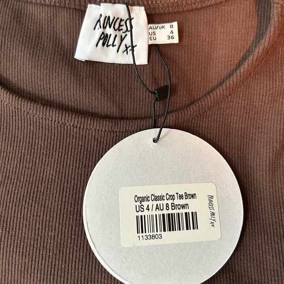 NWT Princess Polly classic crop tee brown! - Picture 4 of 5